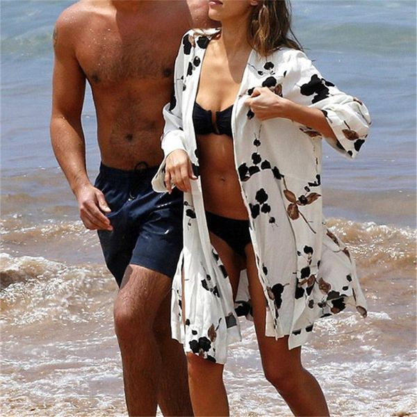 

women's swimwear lace up beach cover ups crochet pareo tunic split long sleev maxi dress bathing suit saida de praia, White;black