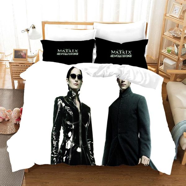 

bedding sets 3d printed matrix set down quilt cover with pillowcase double complete  king