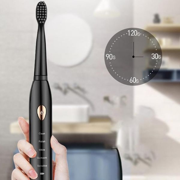 

sonic electric toothbrush ipx7 waterproof timer smart tooth brush wireless rechargeable brushes replacement head set