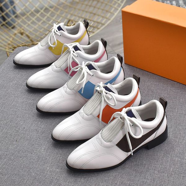 

2022 new women designer shoes luxury designers trainers leather casual shoes womens autumn winter heel short platform leather with box