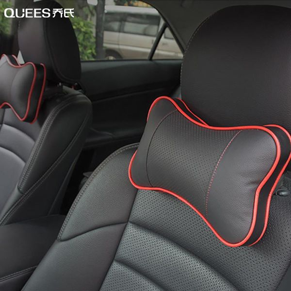 

seat cushions quees cowhide car neck pillow massage headrest head support cervical spine protector accessories interior breathable