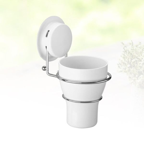 

mugs suction cup toothbrush holder gargle wall mounted plastic tumbler rack toothpaste and razor for bathroom
