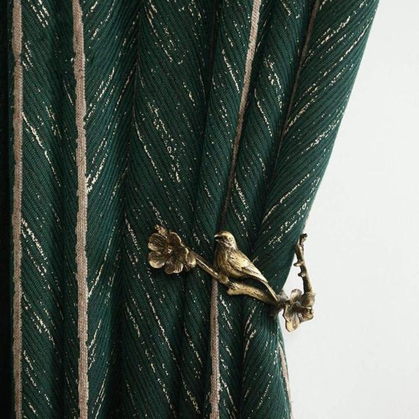 

curtain & drapes 1 piece luxury retro green fish bone curtains room darkening and gold for living bedroom