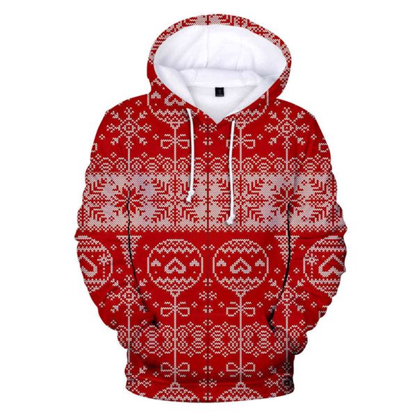 Hot New Mas 3D Hoodie Feliz Natal Moda Masculina Moletom Com Capuz Moda 3D Hoodie Harajuku Pullover Masculino / Mulheres Dinâmicas Olhar Y211118