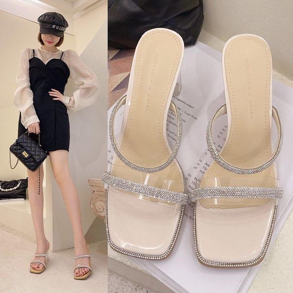 

slippers low shoes hoof heels rubber rome basic pu fabric, Black