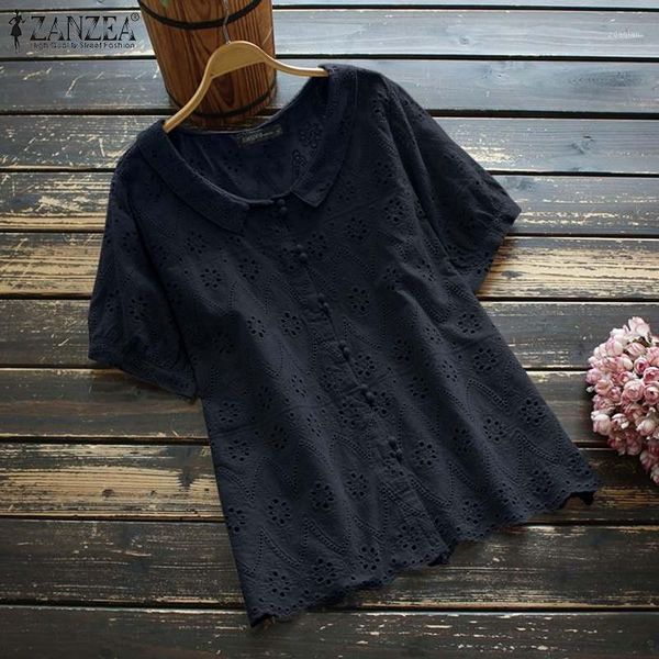 

women's blouses & shirts women's female button o-neck chemise women blouse embroidery clothing summer workwear chic blusas femme c, White