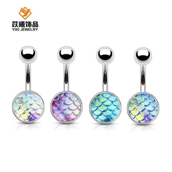 

simple fish magic color titanium steel female puncture jewelry