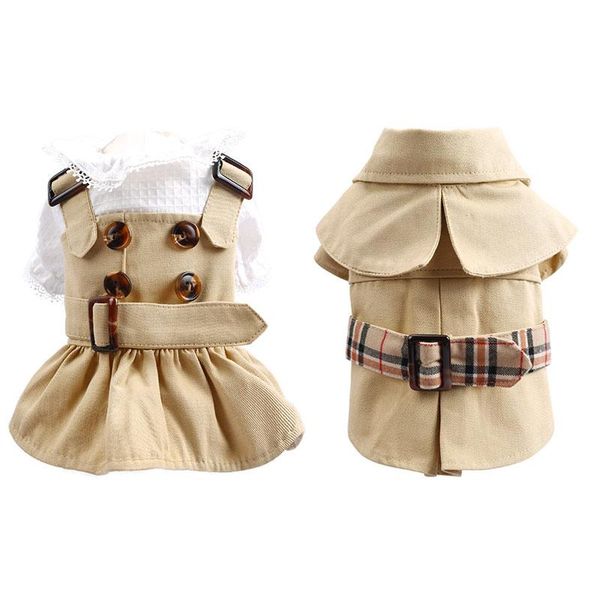 

spring and autumn pet clothes dog coat polyester handsome trench windproof jacket small clothing xs-xl apparel