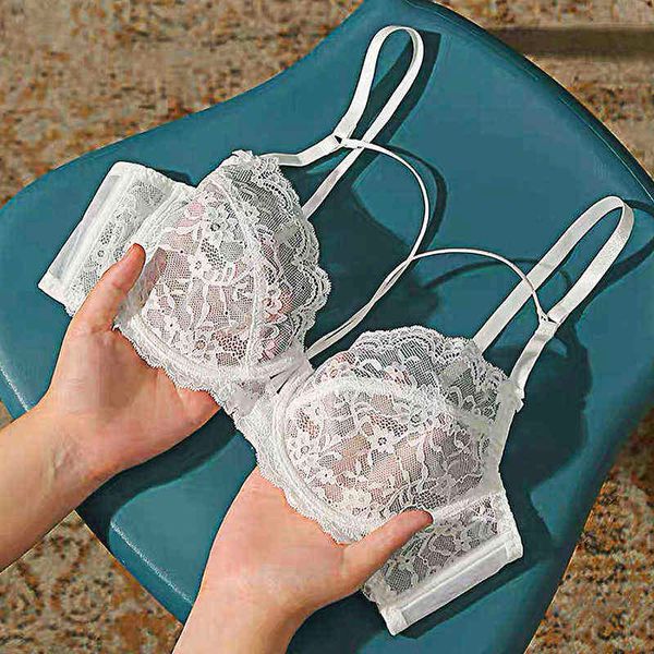 Nxy Sexy Set White Вышивка Сексуальное женское белье Бюстгальтер и трусики плюс Размер Прозрачный ультратонкий толчок Пушкоративные Кружева Кружева Женщины Нижнее белье Наборы E PUB 1127