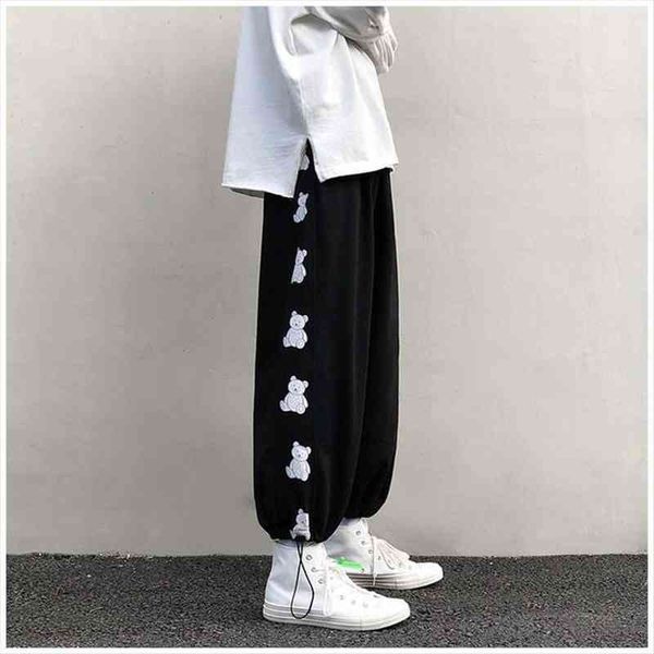 

harajuku jogging sweatpants cartoon sports women pant korean spring fashion oversize casual trousers sweat, Black;white