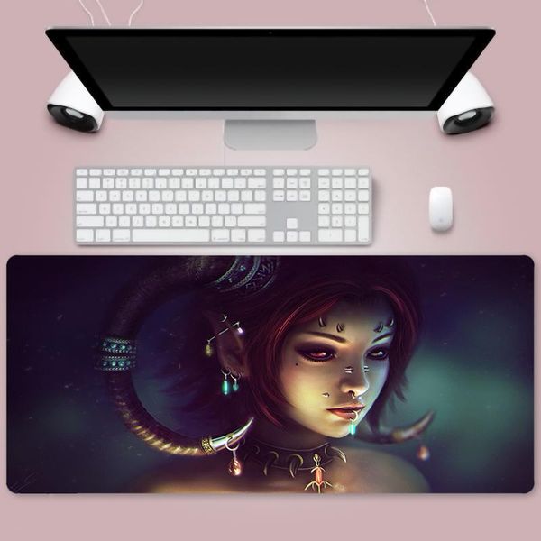 

mouse pads & wrist rests demon girl pad hd pattern office desk padmouse anime keyboard computer 900x400mm play mats for gamer player