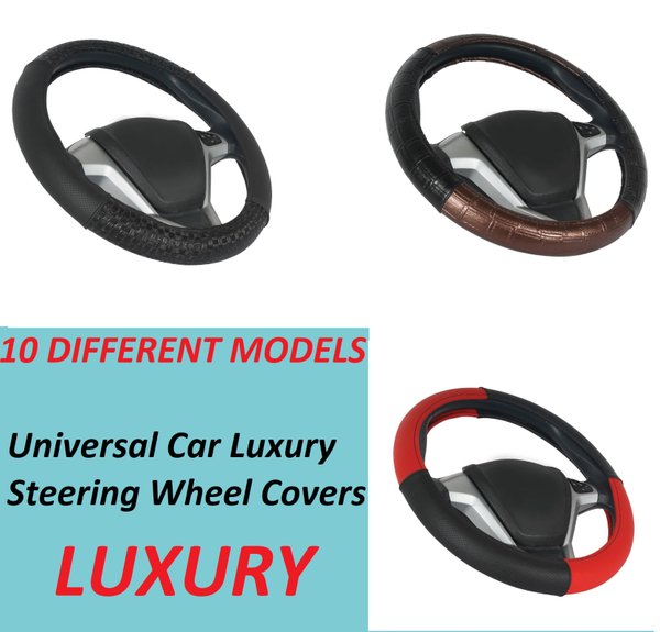 

steering wheel covers 2 color universal car cover skidproof auto steering- anti-slip embossing leather car-styling durable