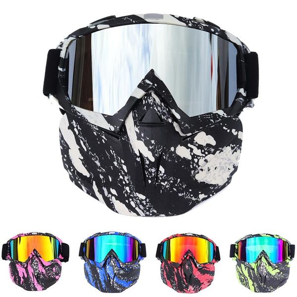 

outdoor eyewear motocross goggles with detachable face mask atv dirt bike off road racing motorcycle glasses windproof dustproof uv400