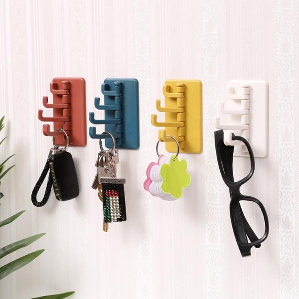 

hooks & rails rotary wall adhesive hook four bracket bathroom home hole-key hanger strong load bearing bag towel storage rack