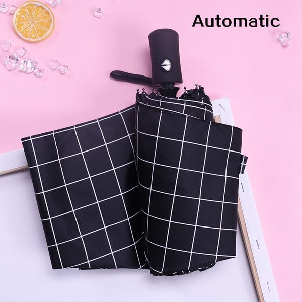 

umbrellas folding sunny umbrella dual-use sun three fold fully automatic