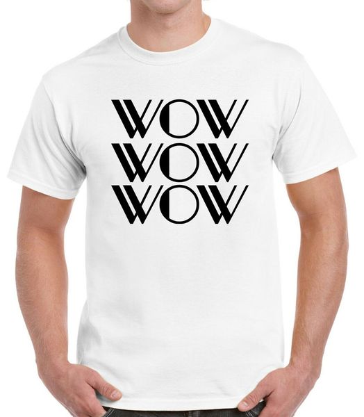 

wow t-shirt day gift usa size, White;black