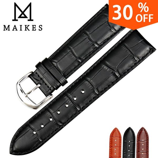 

watch bands maikes fashion bracelet genuine leather belt black watchbands strap band 12mm - 24mm accessories wristband, Black;brown