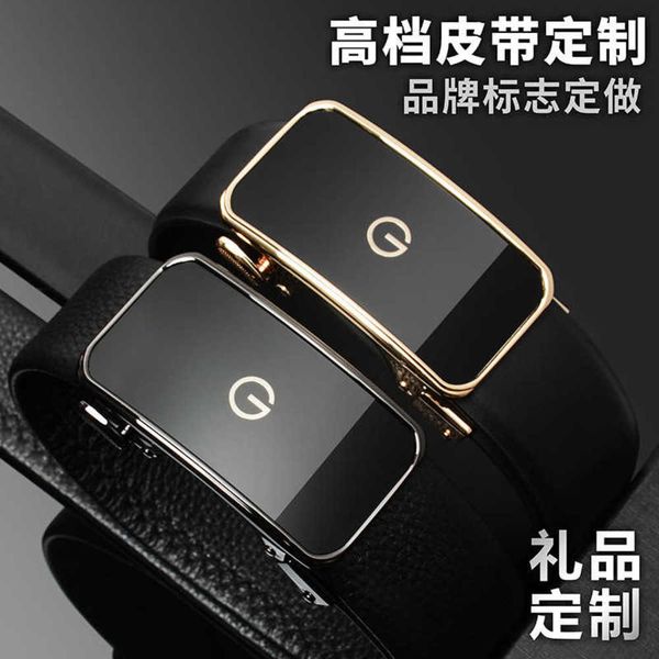 

belt automatic men's buckle trouser leather gift customized, Black;brown