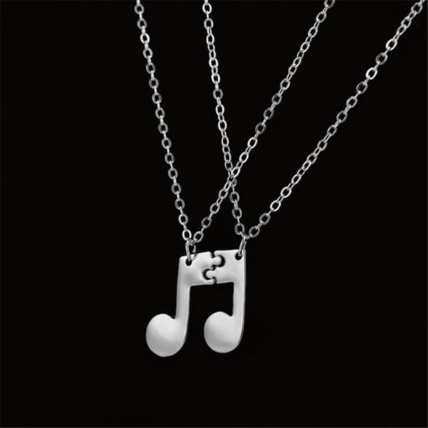 

pendant necklaces style bff friends music notes necklace woman good couple infinity charm, Silver
