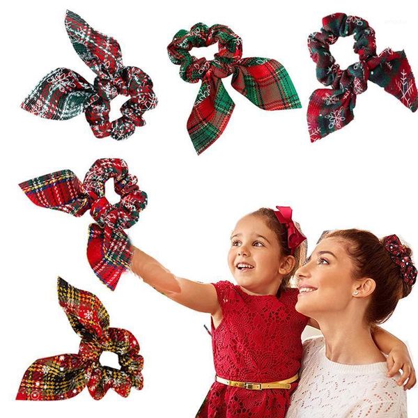 

christmas decorations hair ring 2021 fashion scrunchie elastic handmade headbands rope ponytail holder headdress accessories