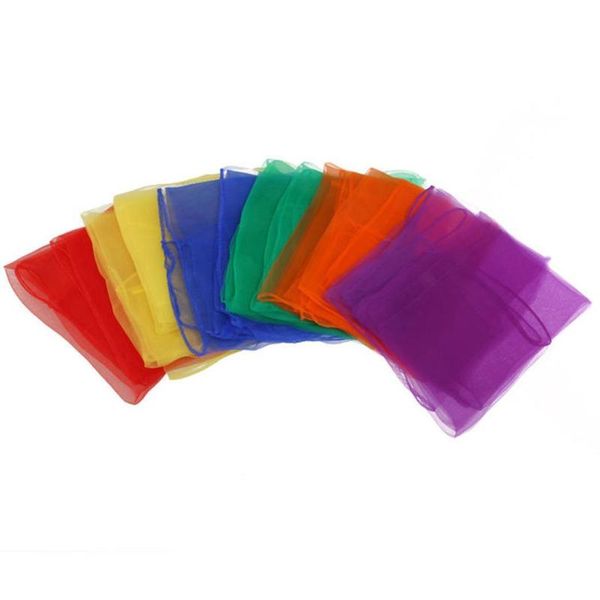 

bookmark silk 6pcs/set solid square dance performance props juggling scarves decorate