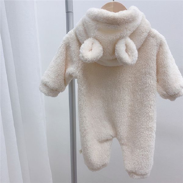 

baby romper flannel super soft winter newborn baby girls jumpsuit thick warm toddler boys clothes hooded outerwear, Blue