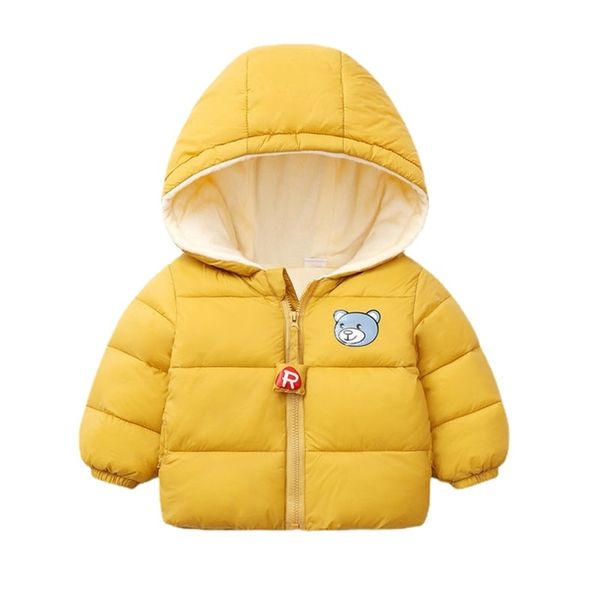 Girls Winter Coat Boy Kids Cotton-imbottito Giacca imbottita Plus Velvet Assessuale Bambino con cappuccio Bambini in giù 211222