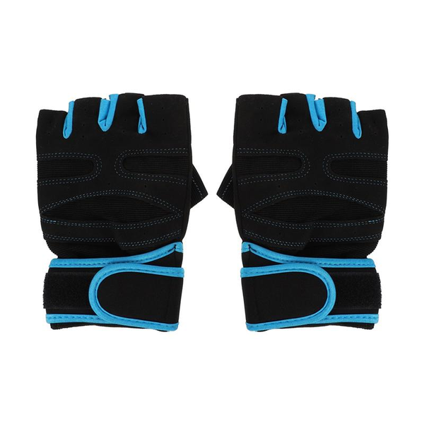

pair sports cycling outdoor breathable half finger gym gloves anti-skid, Black
