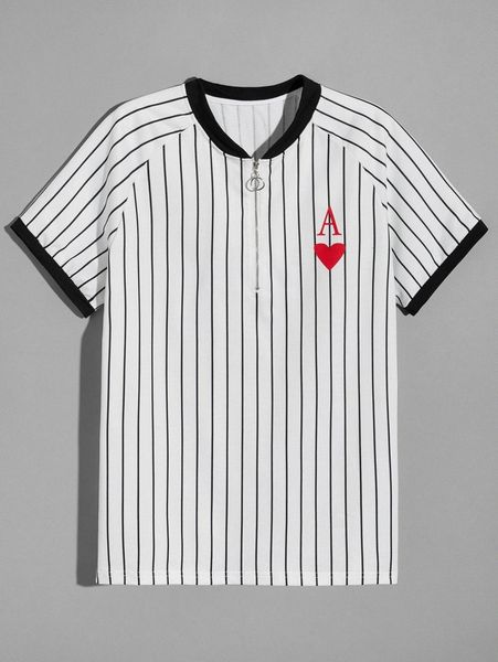 

men striped & letter graphic polo shirt 20ha#, White;black