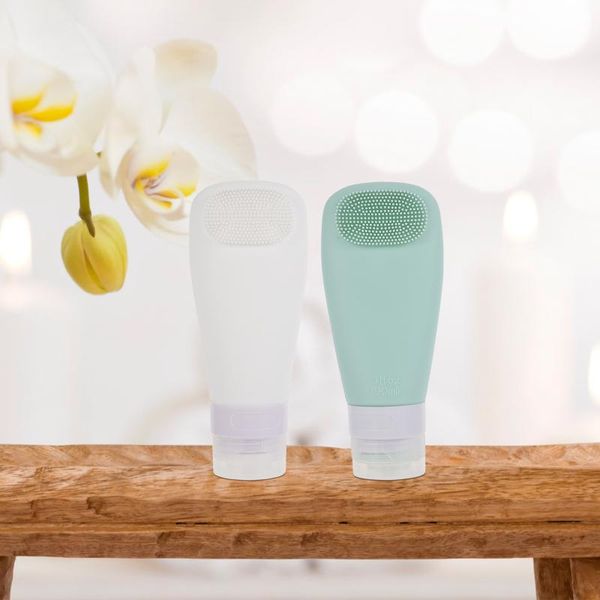 

storage bottles & jars 2pcs practical travel sub-packing silicone lotion dispensing with brush