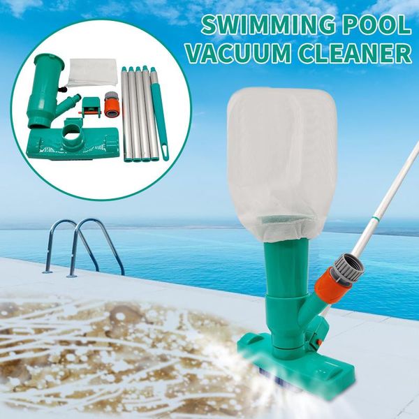 

pool & accessories portable vacuums mini jet underwater cleaner with mesh bag, brush head quick hose connector for cleaning small swimming