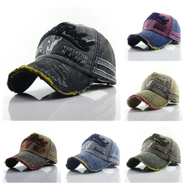 

bull head baseball cap washed hat sun visor men and women sunscreen caps, Blue;gray