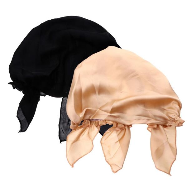 

shower caps 2pcs night sleep satin elastic sleeping hat for