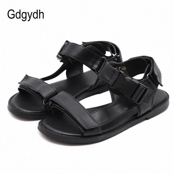 

gdgydh fashion hook loop summer flat open toe casual sandals women outdoor breathable shoes female comfortable student school z3ea#, Black