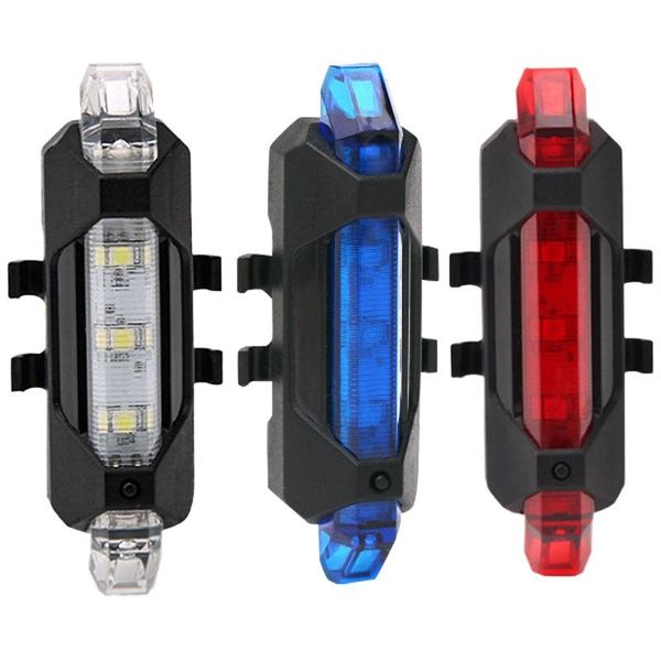 

mountain bike usb charging tail light 5 led waterproof super bright warning lights