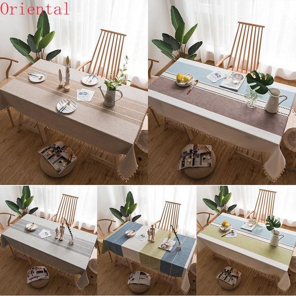 

table cloth rectangular linen tablecloth with embroidery decorations for parties weddings and events household items 5 colors