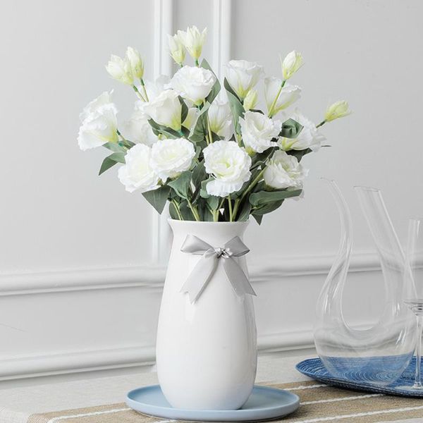 

3pcs 70cm artificial flower eustoma home decorative fake wedding silk festival party desk decor flowers & wreaths