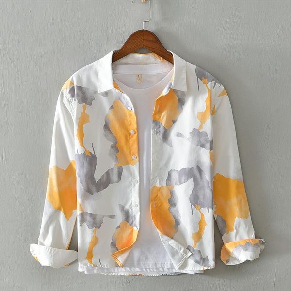 

autumn men's long-sleeved shirt korean style loose oversized cardigan youth casual collar floral hoodies & sweatshirts, Black