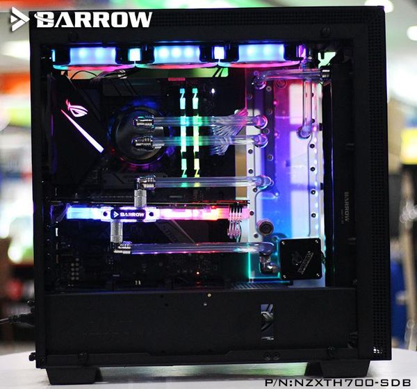 

barrow acrylic board as water channel only use for nzxt h700 computer case both cpu and gpu block /rgb to 5v gnd 3pin fans & coolings