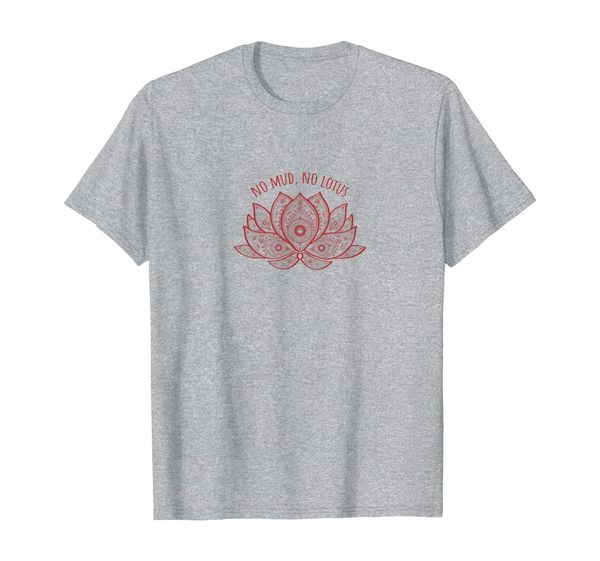 

no mud no lotus flower spiritual gift zen yoga lover t-shirt, White;black
