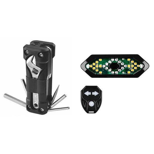 

pcs bicycle multifunction tool kits & 1 set bike turn signals remote control rear light lights