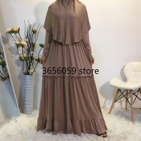 

ethnic clothing dubai arab muslim 2 piece set hijab long dress women eid ramadan prayer garment vestidos mujer khimar musulman moroccan kaft, Red