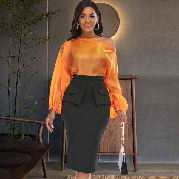 

two piece dress transparent double-piece, elegant, feminine, two-piece, , high waist, pencil skirts, party, office, birthday clothes s7bs, White