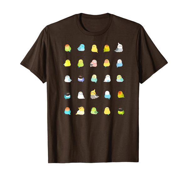 

tiny birdies parakeet t-shirt, White;black