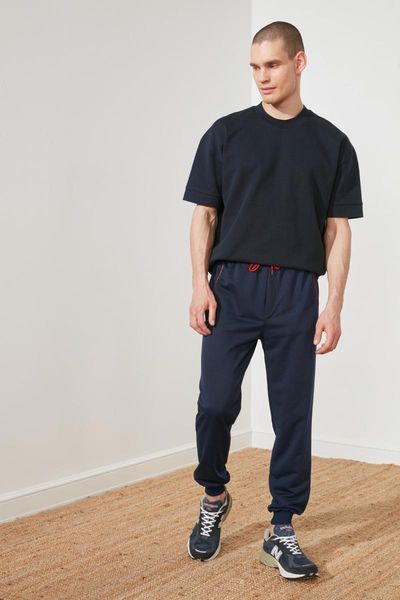 

running pants trendyol men 's regular fit sweatpants tmnss21ea0132, Black;blue