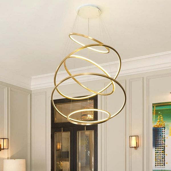 

pendant lamps nordic simple geometric ring electroplated metal lights living room dercor dining light fixture bedroom led