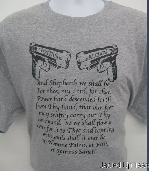 

verse saints irish prayers veritas guns boondock men's t-shirt 88, White;black