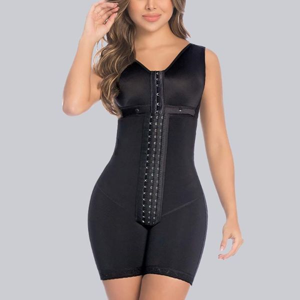 

women's shapers faja bodysuit postpartum slimming corset colombian tummy control shapewear high compressionlatex sheath, Black;white