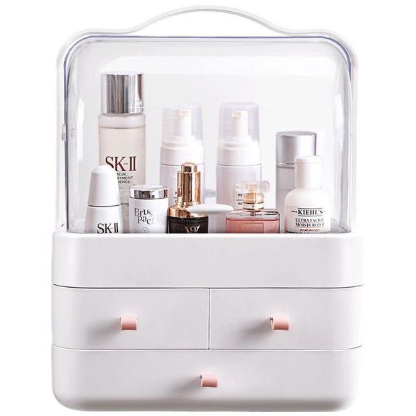 

fashion cosmetic box storage waterproof dustproof bathroom deskbeauty makeup organizer skin care drawer gadgets boxes & bins