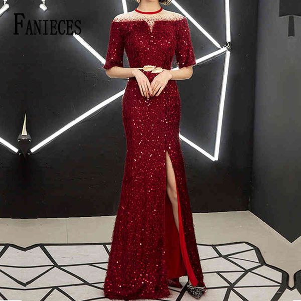 

female dress elegant temperament host long fishtail party slim bodycon golden pink black es drop 210520, Black;gray